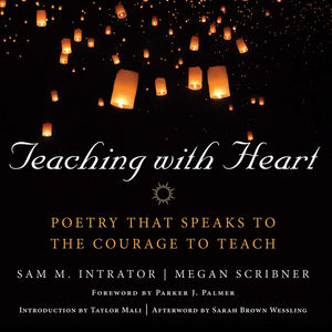 Cover of Teaching with Heart, lit lanterns falling from a black sky