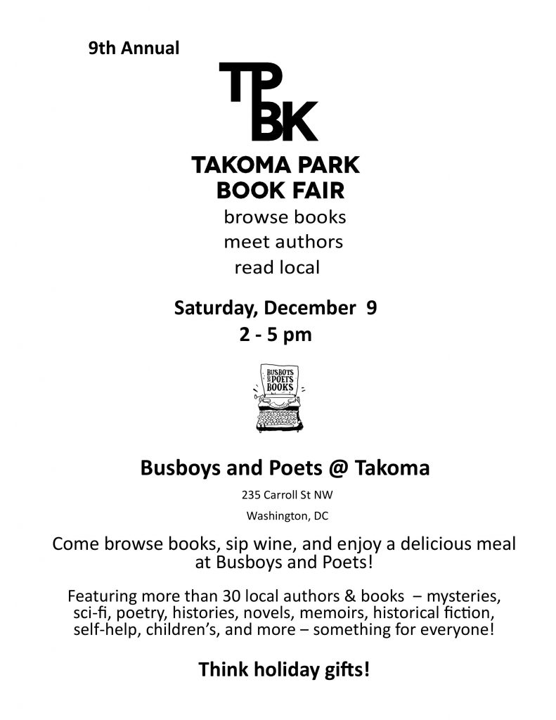 Flyer-describing-Takoma Park Book Fair